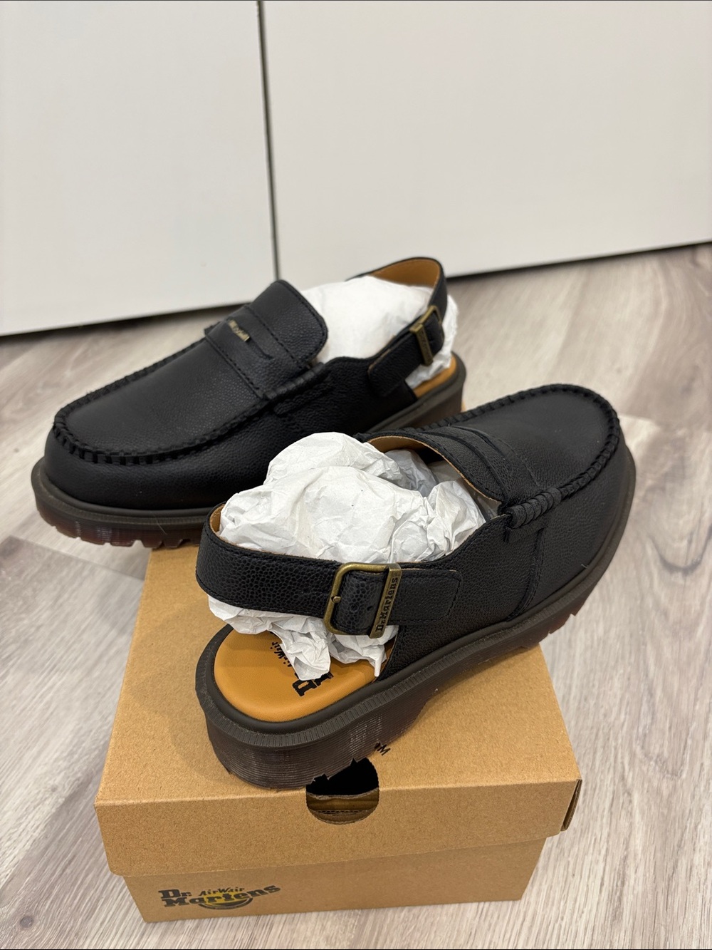 Dr Martens Penton Slingback Unisex Mules Black Westminster Penny Loafers W9 M8 - Picture 9 of 16